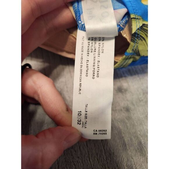 Costa Del Sol Size 10/32 Blue Tropical Floral One Piece Swimsuit 10 - Picture 5 of 6